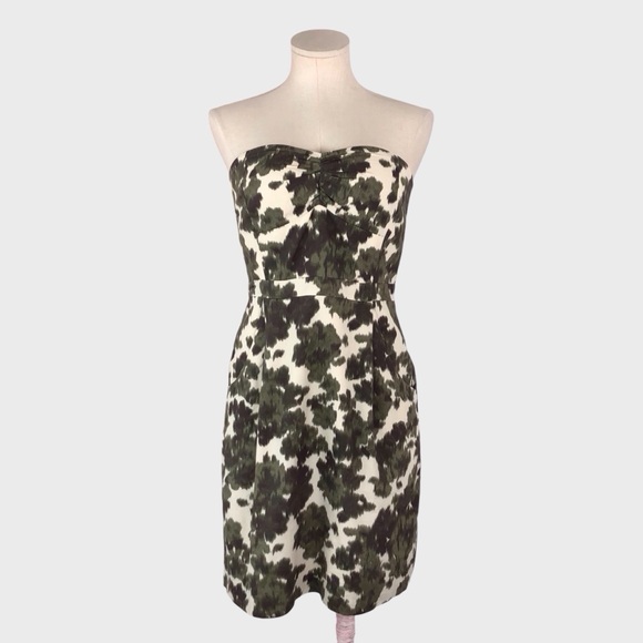 J Crew Ikat Camo Strapless Dress - Picture 1 of 5